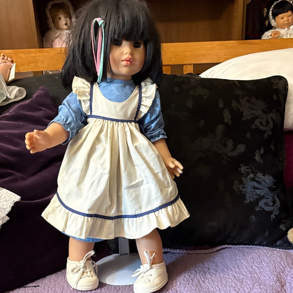 Zapf Charming Doll with Blue Dress and Black Hair